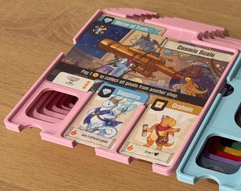 Flamecraft Mini Shop Tray Organizer (V2), Fits Sleeved & Unsleeved Cards, Rosewood/Colour Options Available