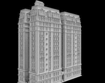 El edificio largo, 1:400 (edificio impreso en 3D)