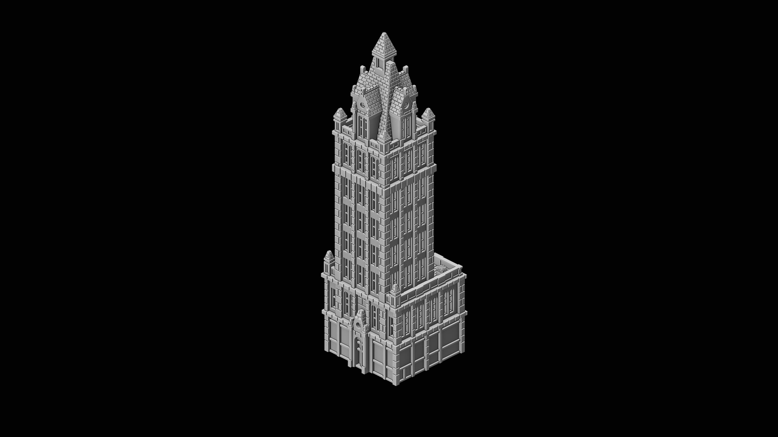 The McAdams Building, 400 / Z-Scale (3D Printed Building)