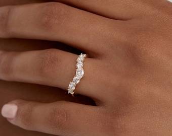 Oval Cut Salt Drop Wedding Band Women Moissanite Band Oval  Moissanite Stacking Band