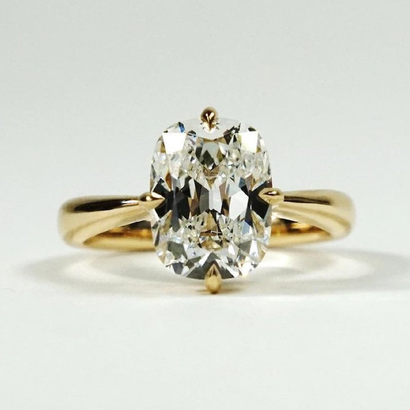 Elongated Mine Cut Ring Etsy