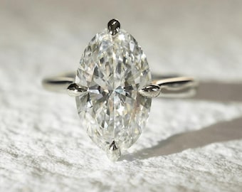 4 Ct Oval Cut Moissanite Engagement Ring, Oval Cut Ring, Elongated Oval, Moissanite Engagement Ring, Ice Crushed Oval