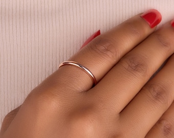14K Rose Gold Plain Gold Wedding Band, Plain band, Rose Gold Plain Band