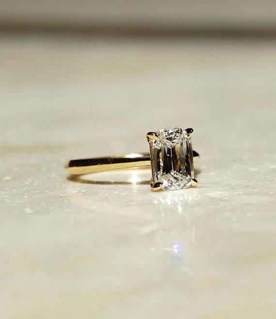 Criss Cut Ct Moissanite Engagement Ring, Criss Cut Moissanite