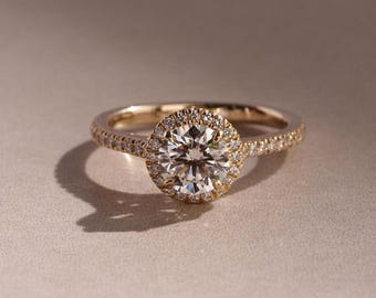 1 Ct Round Brilliant Cut Moissanite Engagement Ring, Round Cut Ring, Solitaire Ring, Brilliant Cut Ring
