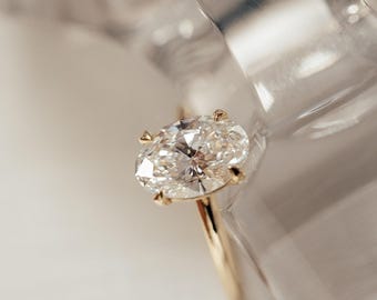 2.15 Ct Oval Cut Moissanite Engagement Ring, Oval Cut Ring, Elongated Oval, Moissanite Engagement Ring, Ice Crushed Oval