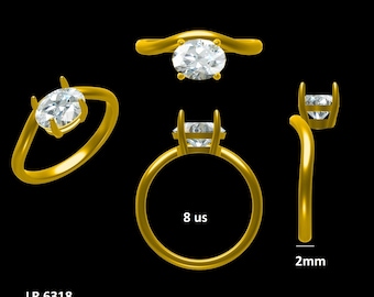 2.50 Ct oval Cut Moissanite Ring
