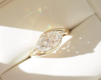 2 Ct Marquise Cut Moissanite Engagement Ring, Wedding Ring, Marquise Cut Ring, Elongated Marquise, Luxury Ring for Her