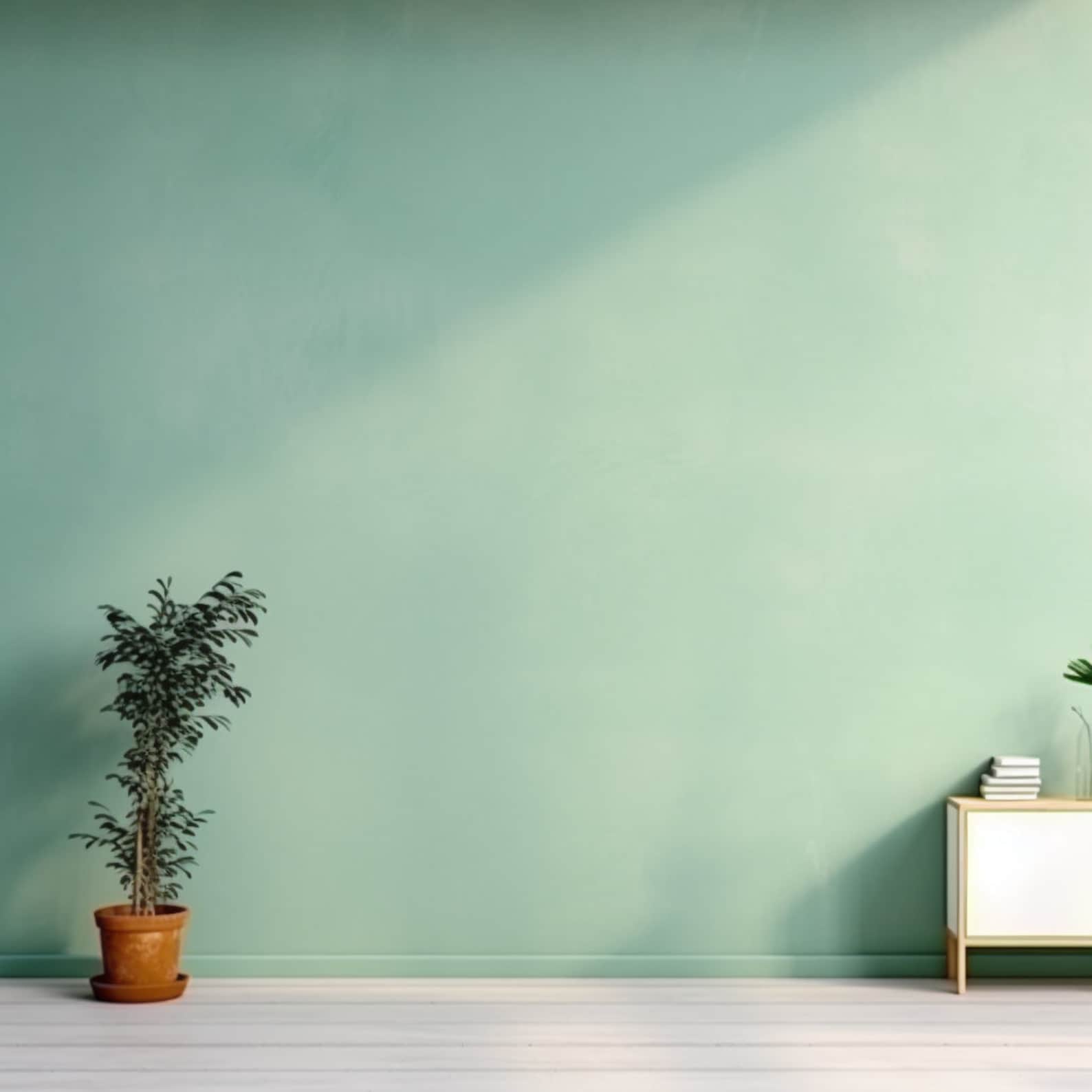 Picture of Simple Minimalist Green Home Wall Virtual Background | Zoom Background ...