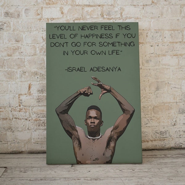 Israel Adesanya, UFC Poster, Motivational Quote, UFC 287, Mma Wall Art, Gifts For Him, Minimalist Wall Decor, Father's Day Present