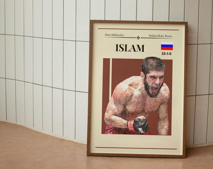 Khabib Nurmagomedov UFC MMA Ruskov Fighter Wall Art Poster Grand format A0