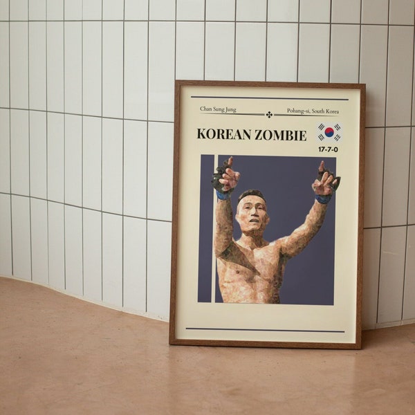 Koreanischer Zombie, Chan Sung Jung, UFC Poster, MMA Wandkunst, Kämpfer Drucke, Impressionist, Geschenke für Ihn, Vatertagsgeschenk, Mann Höhle Dekor