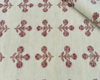 8×10 Handmade Knotted Oushak Rug, Cream Wool Area Rug, Floral Turkish Style Rug, Neutral Vintage Look Bedroom Living Room Rug 9×12,10×14,