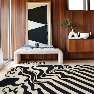 melting Irregular Shape Area 100% Wool Hand Tufted Area Rug, Handmade For Living Room, Bedroom, Home Decor Rug Kids Room tuft carpets