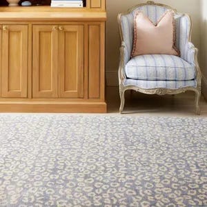 8×11インチのハンドメイドブルーウーシャックラグ、モダンなヒョウ柄エリアラグ、ハンドタフテッドウールラグ、ニュートラルなヴィンテージスタイルのラグ、リビングルームベッドルームの装飾