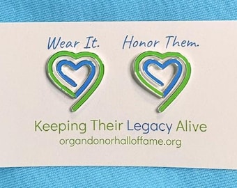 Organ Donor Heart Pin | Wear It Share It or Wear It Honor Them | Living Donor Gift | Transplant Recipient Gift | 1-4 Pin Sets | Donate Life