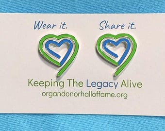 Organ Donor Heart Pin | Wear It Share It or Wear It Honor Them | Living Donor Gift | Transplant Recipient Gift | 1-4 Pin Sets | Donate Life