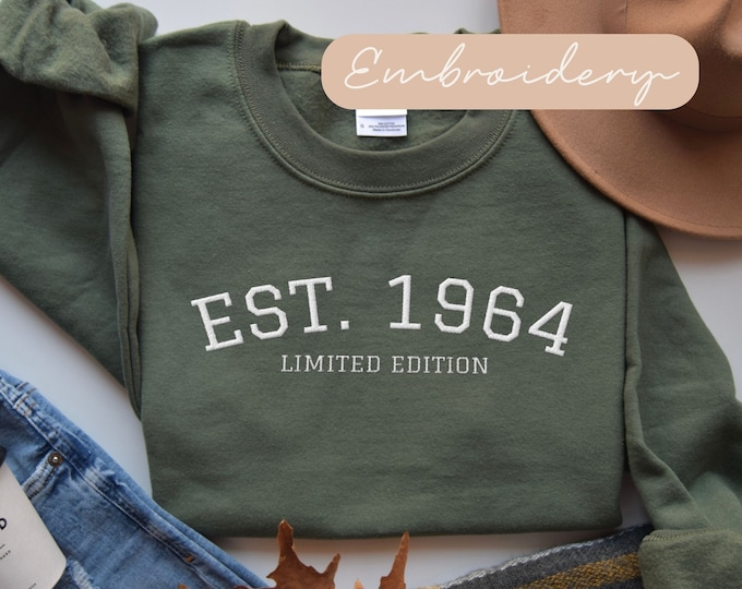 Sweatshirt Vintage 'Né En 1964' – Édition Limitée Anniversaire – Cadeau Original Pour 60 Ans - 6