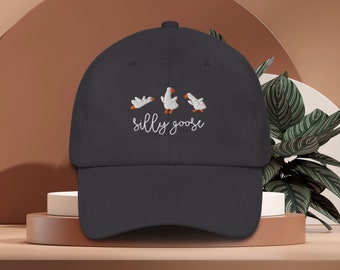 Geborduurde hoed Silly Goose, baseballpet Silly Goose, domste gans papa hoed borduurwerk, grappige gans minnaar cadeau, domme cadeaus voor vrienden