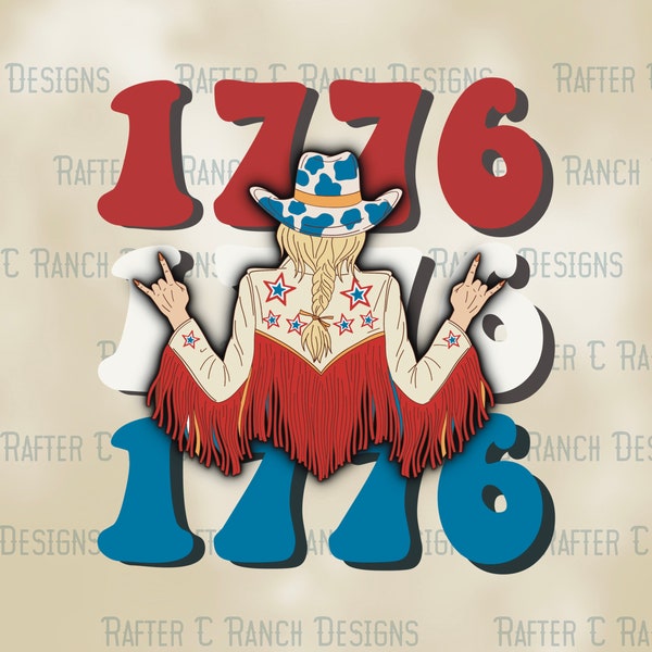 Groovy Cowgirl png, cowgirl digital download, western graphics, western png, 4th of July png