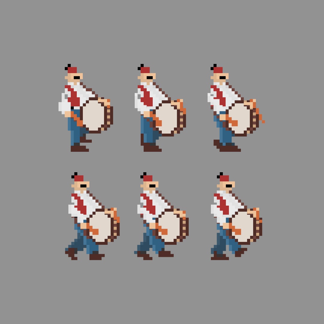 Pixel Animation Sheet, Pixelart Animation Process 6 Frame - Etsy