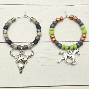 Western Wine Glass Charms- Two Pieces