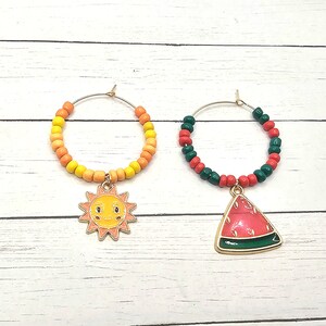 Summer Time Wine Glass Charms- Two Pieces