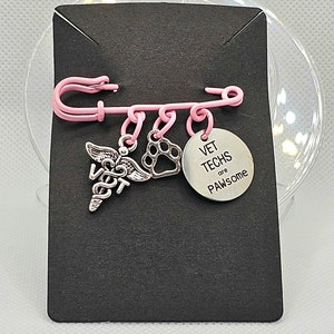 Light Pink Vet Tech Brooch Pin