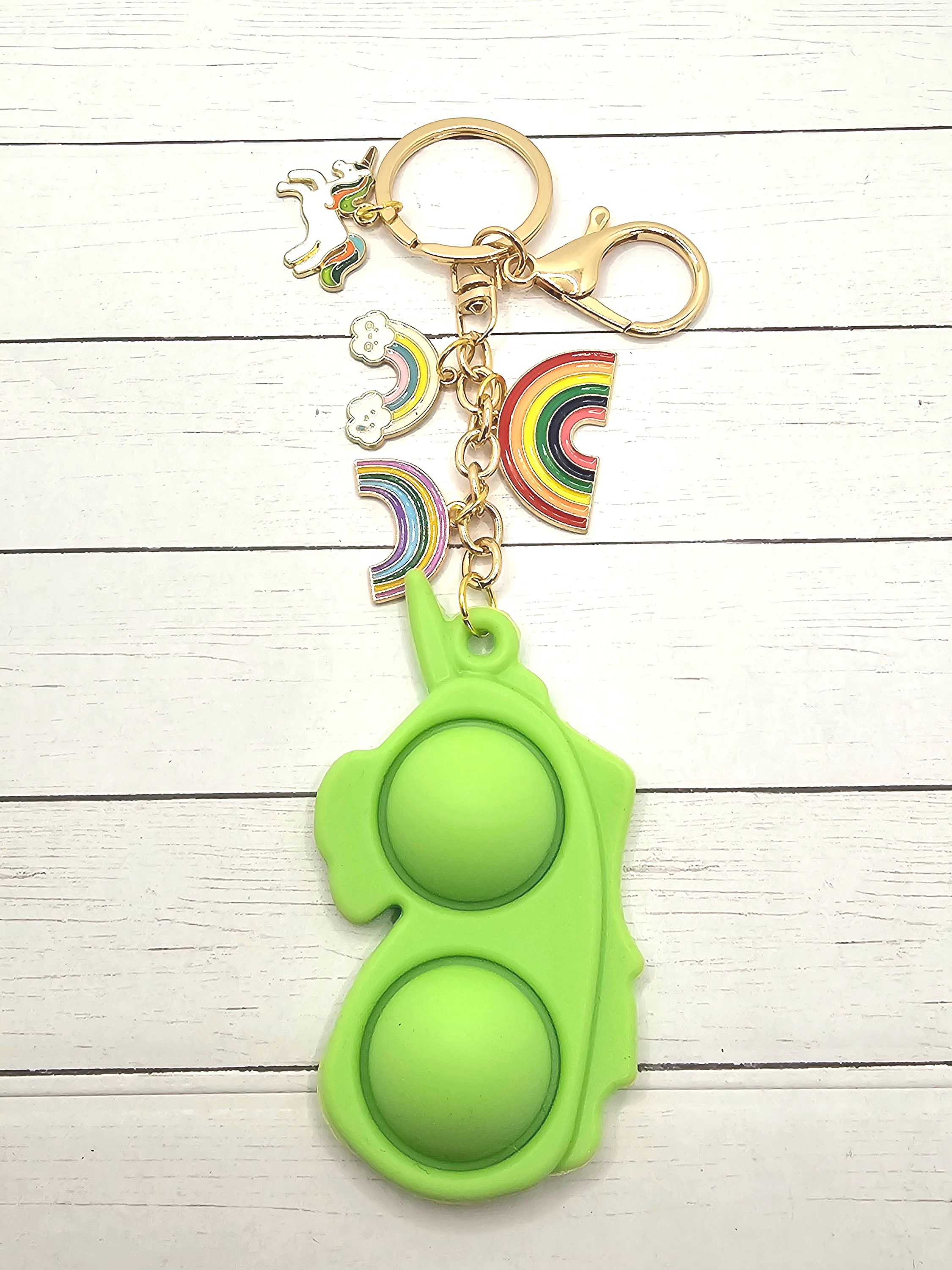 Porte-clés pop it licorne verte pour enfants - France