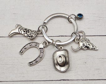 Silver Western Keychain