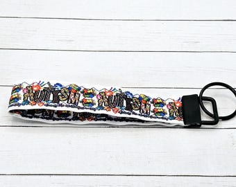 Autism Fabric Wristlet Keychain