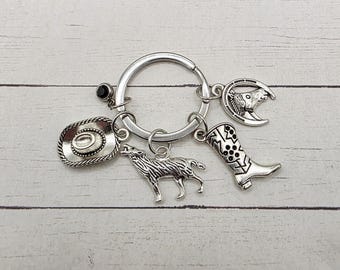 Silver Western Keychain