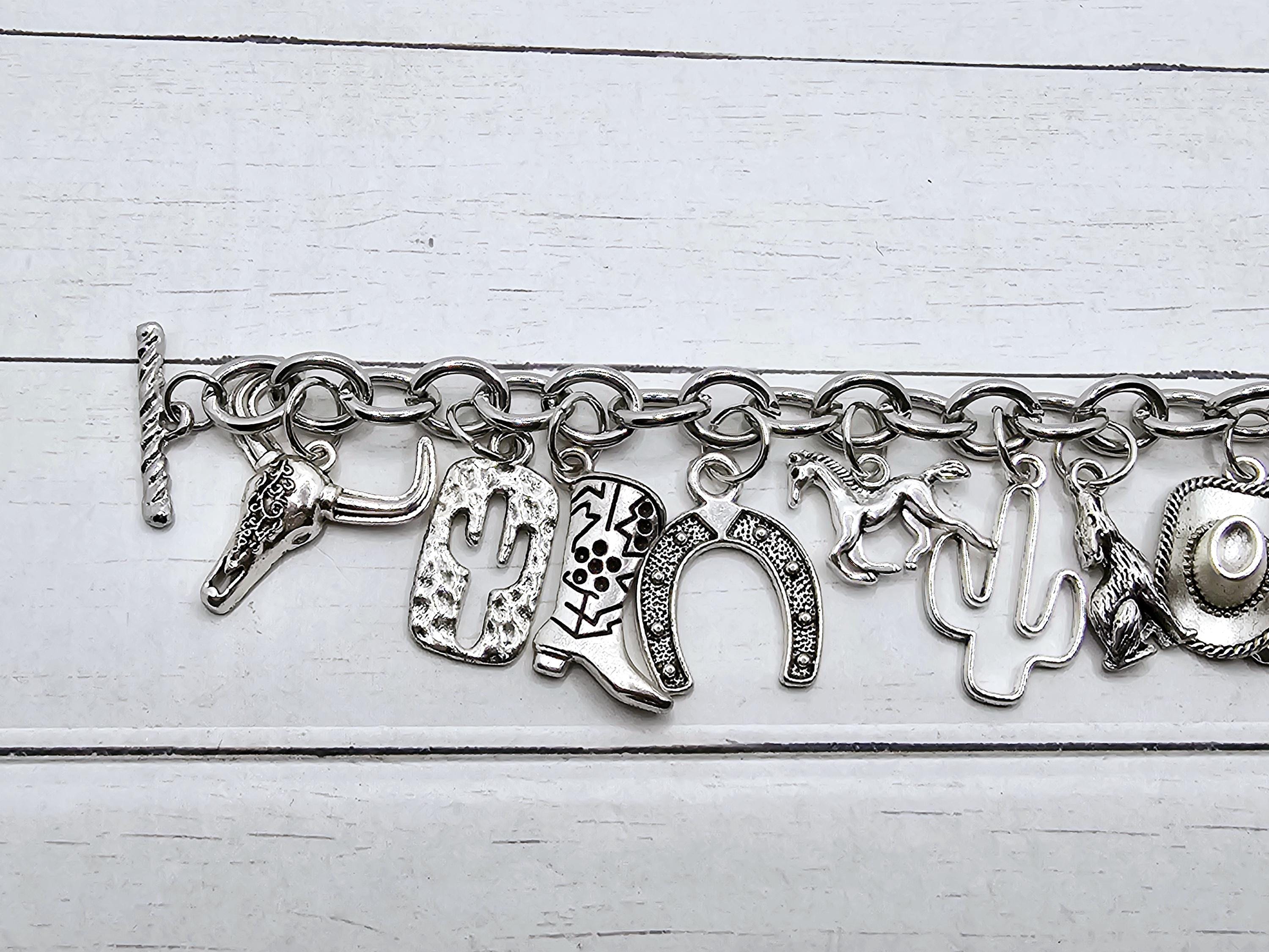シルバーウエスタンチャームブレスレット - Etsy 日本