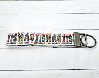 Autism Fabric Wristlet Keychain