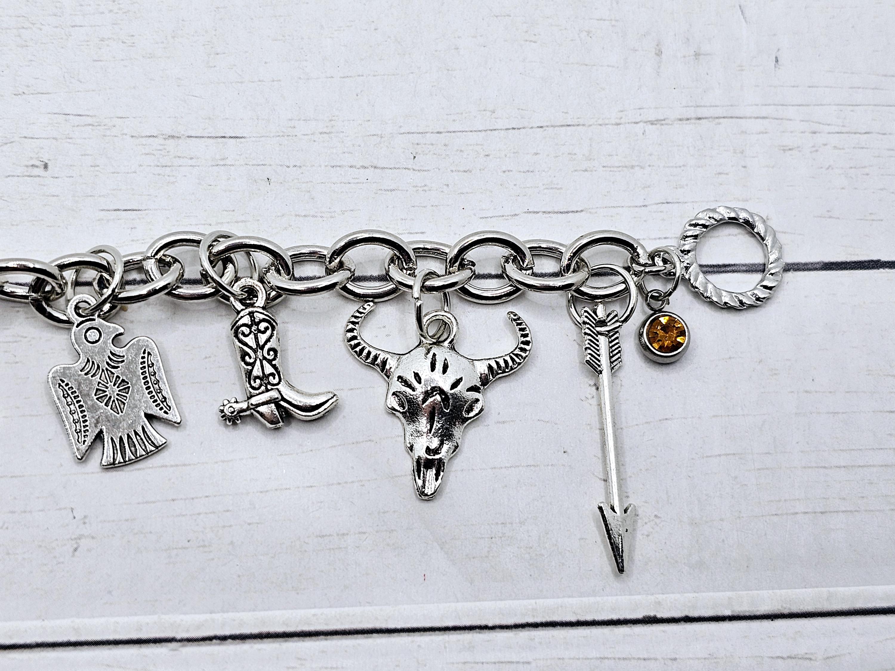 シルバーウエスタンチャームブレスレット - Etsy 日本