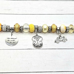 Yellow EMT European Charm Bracelet