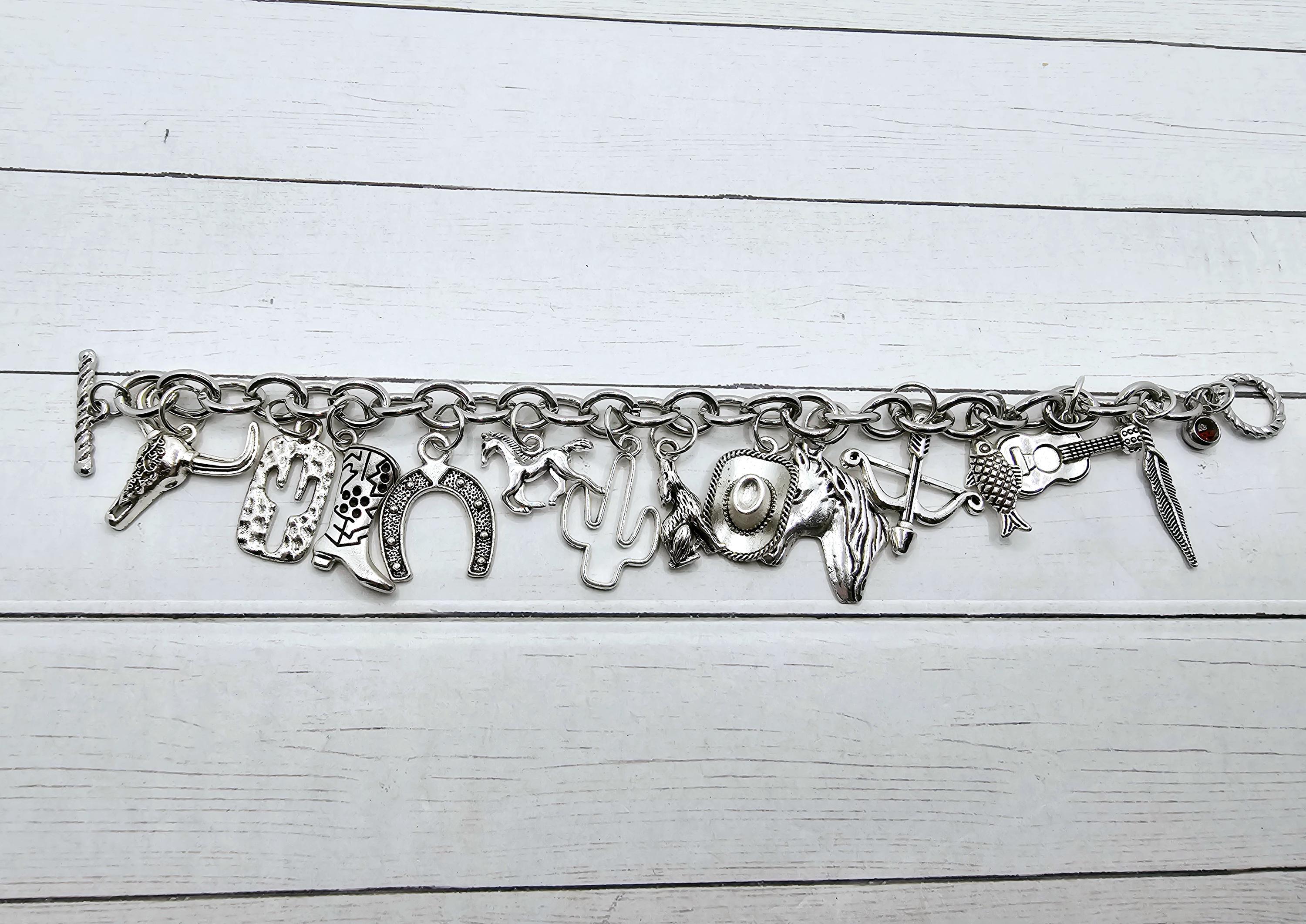 シルバーウエスタンチャームブレスレット - Etsy 日本