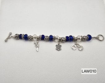 Law Enforcement/Police Officer European Bead Charm Bracelet