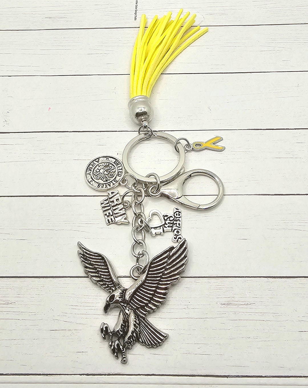 Large Eagle Military Keychain - Etsy