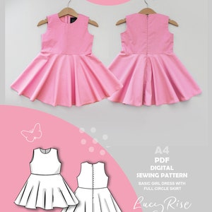 Modello di cucito per abito da bambina: gonna a ruota base (PDF)