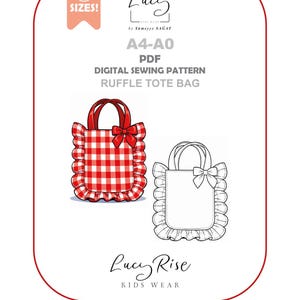 Ruffled Tote Bag Sewing Pattern PDF 5 Sizes Kids & Mom Beginner ...