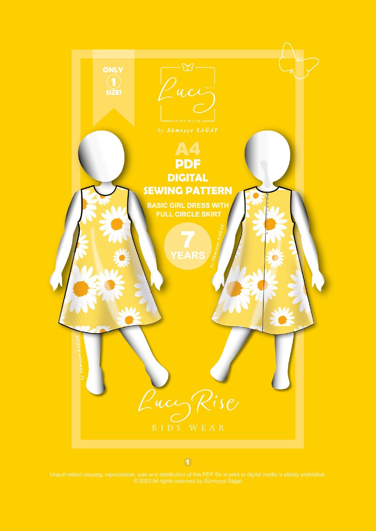 Sewing Pattern PDF - 7 YEARS A-line Sleeveless Basic Girl Dress - Etsy