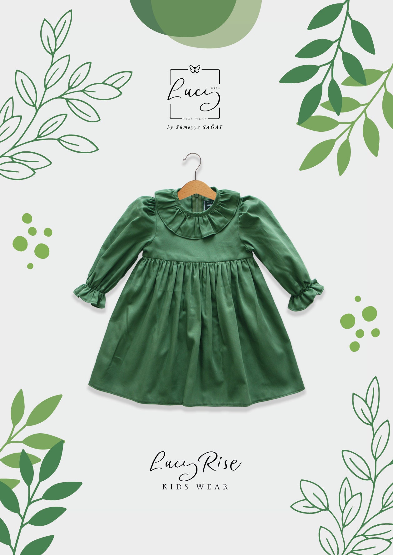 Open-Weave Knitted Baby Dress with Ruffle Collar main image 1