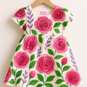 Sewing Pattern PDF - 3 YEARS Short Sleeve Gathered Yoke Toddler Dress