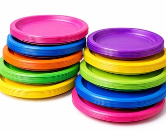 Plastic Plates 7inches and 9inches  - All Colors 8pack and 20pack