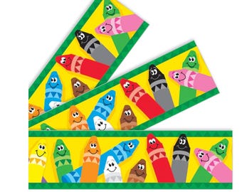 Bordo decorativo per bacheca Colorful Crayons Bolder Borders® – 7 cm x 10,98 m di TREND