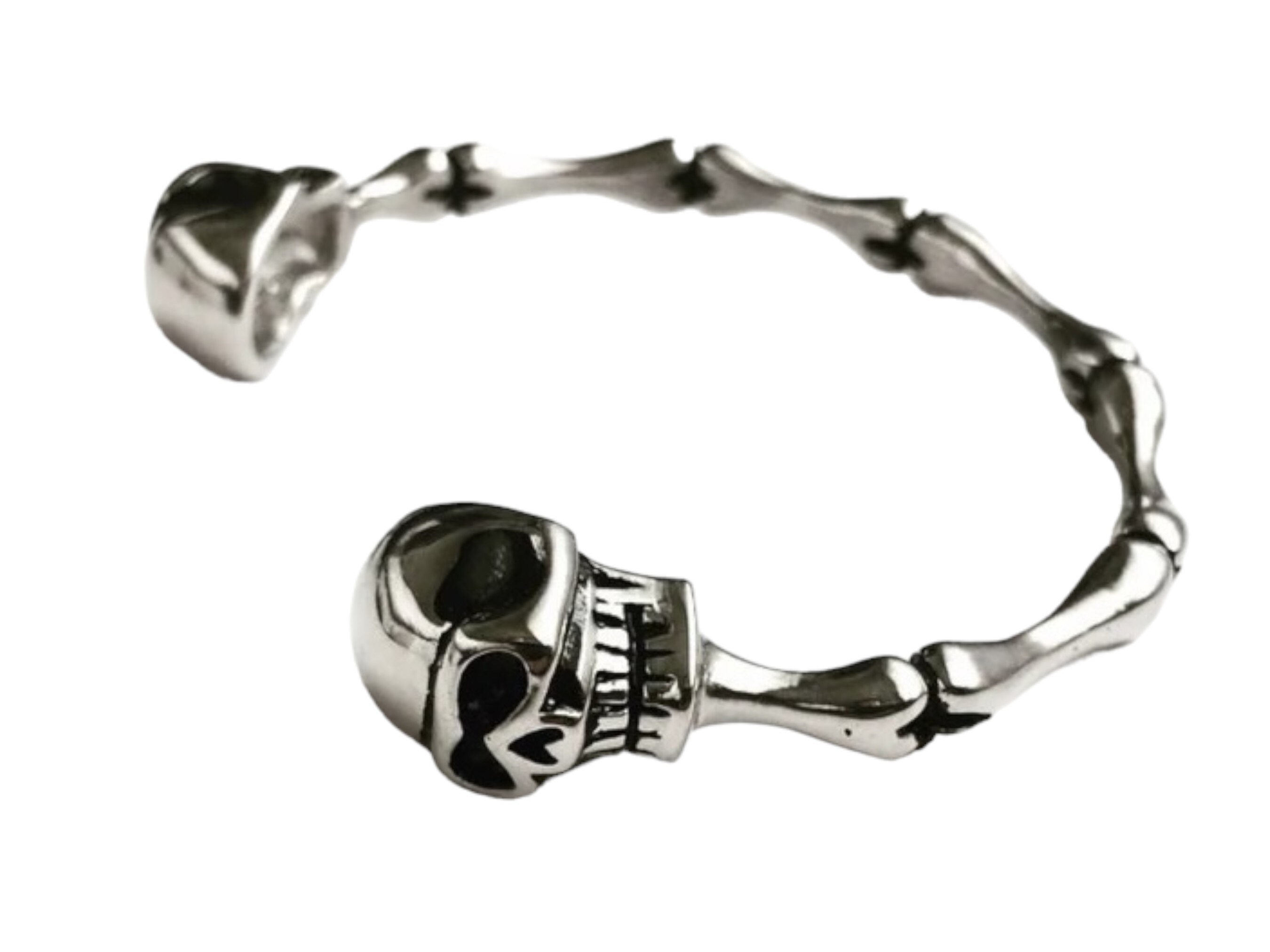 JPDP Bracciale uomo con teschio Bracciale con zirconi intarsiati