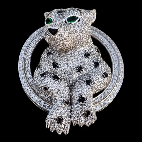 Leopard Face Embroidery Brooch main image 1