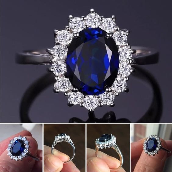 Natural Sapphire Kate Middleton Princess Diana Engagement Ring