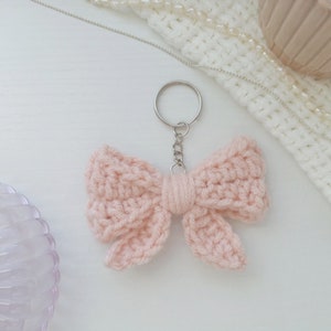 Coquette Bow Keychain Accessory - Crochet Handmade